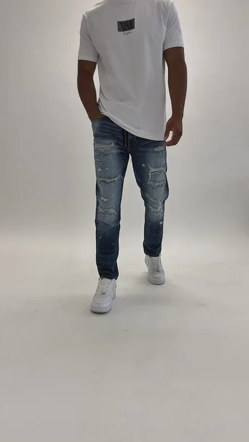 Valere Milano Cengalo Rip & Repair Jean - Blue