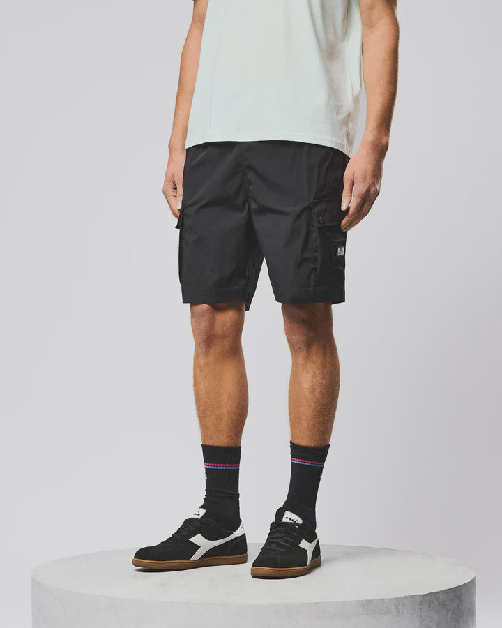 WEEKEND OFFENDER Baraki Cargo Shorts - Black