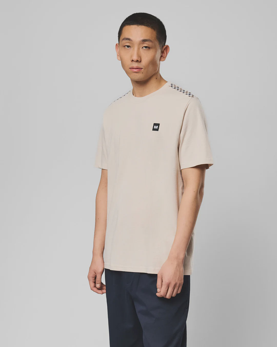 Weekend Offender Medea House Check T-Shirt - Cement