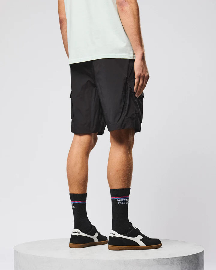 WEEKEND OFFENDER Baraki Cargo Shorts - Black