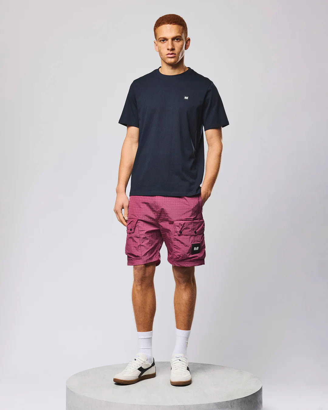 Weekend Offender Brooklands Plain T-Shirt - Navy Blue