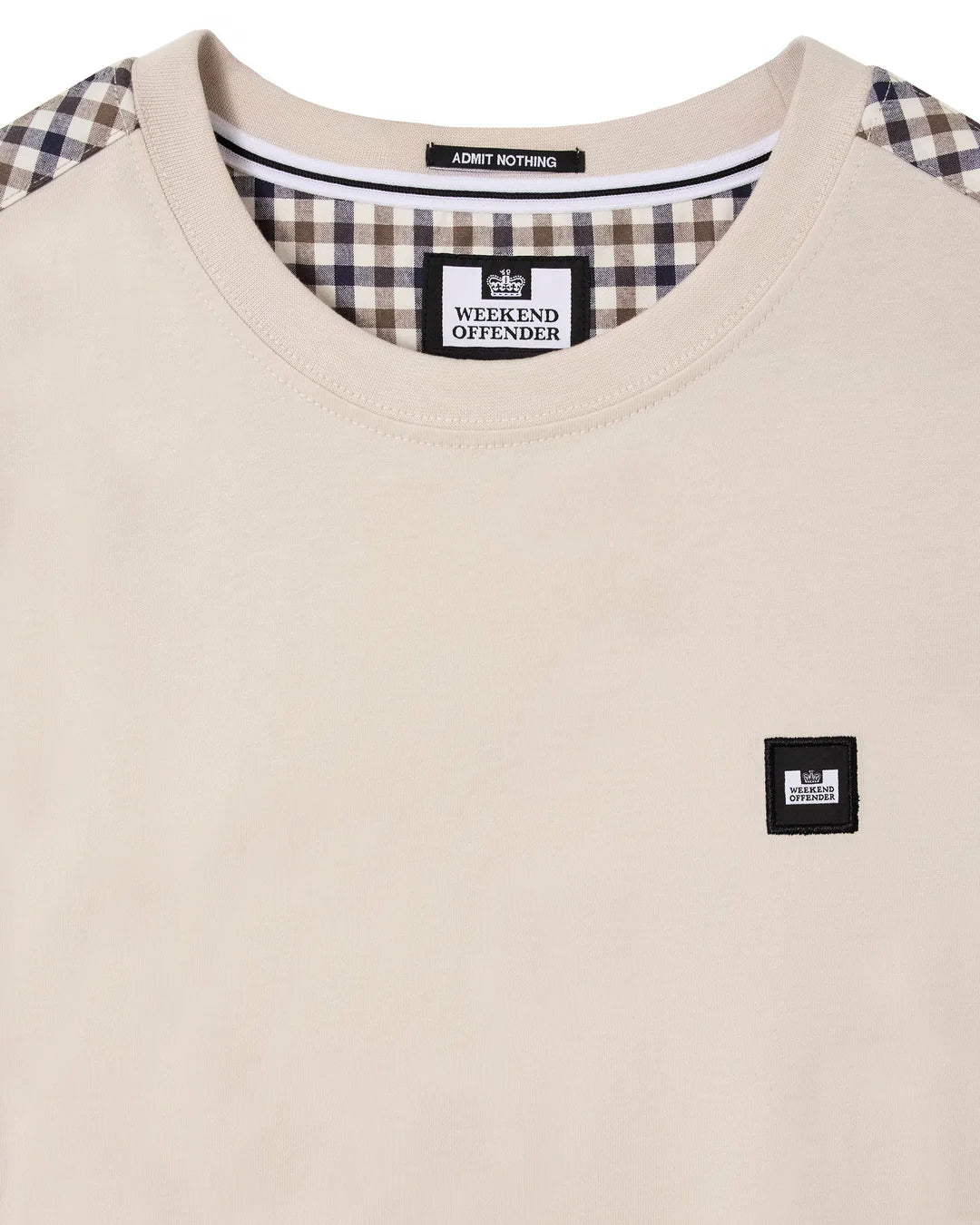 Weekend Offender Medea House Check T-Shirt - Cement