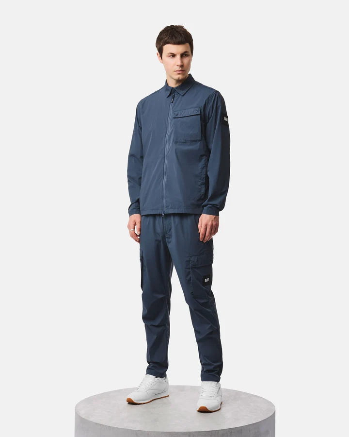 WEEKEND OFFENDER Southbank Technical Over-shirt - Lagoon Blue