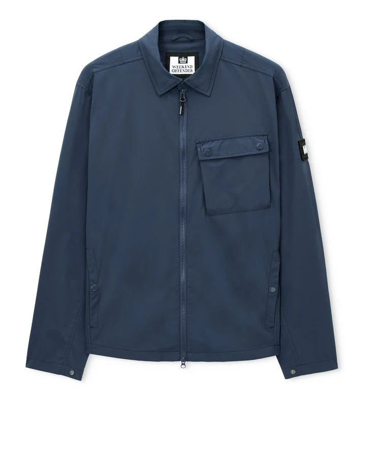 WEEKEND OFFENDER Southbank Technical Over-shirt - Lagoon Blue