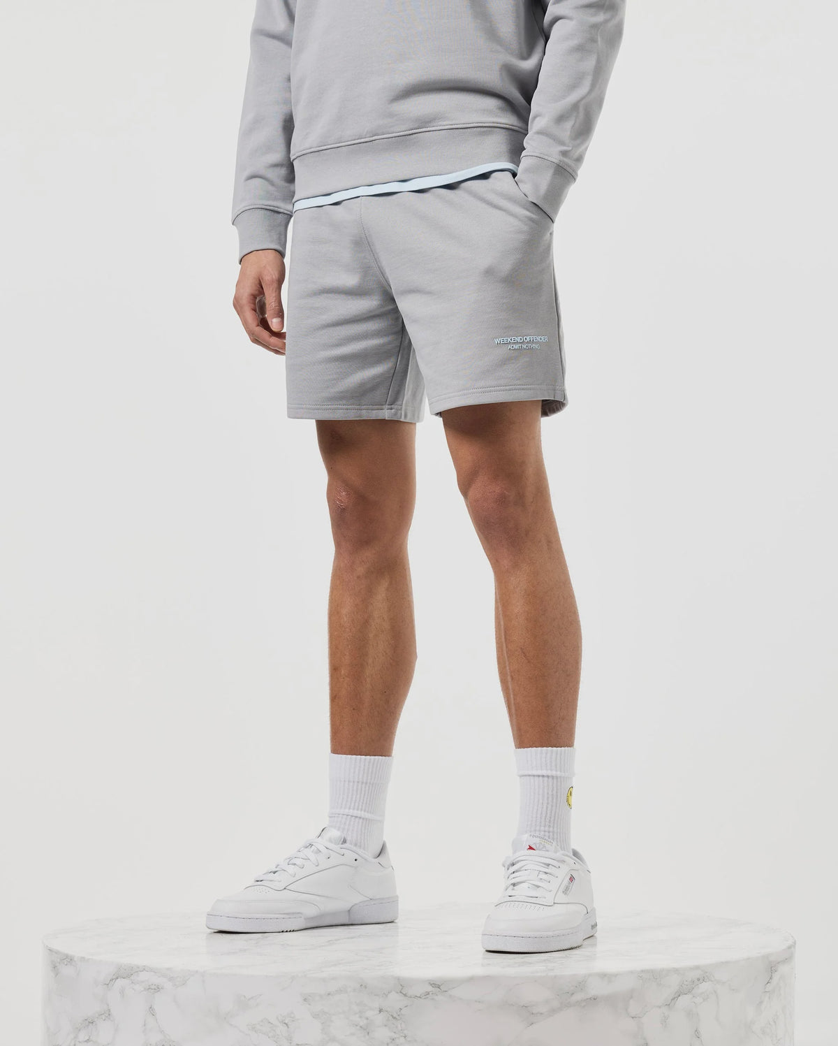 WEEKEND OFFENDER Mytros Shorts - Smokey Grey /Ocean Wave Blue