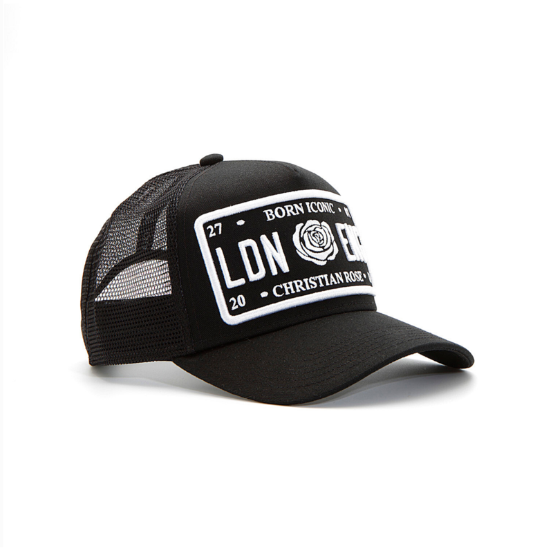 Christian Rose Iconic plate trucker cap - Black/White