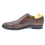 Paolo Vandini Longley Monk Leather Shoe - Dk Tan/Burgundy