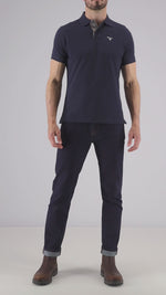 BARBOUR Tartan Pique Polo Shirt - Navy Blue
