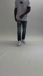 Valere Milano Sopra Ripped & Paint Splattered Jean - Blue Mid Wash