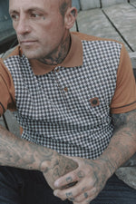 Trojan Houndstooth Panel Polo TR/9020- Tan