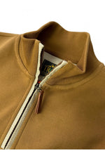 Trojan Quarter Zip Jacquard Trim Sweat TR/9008 - Tan