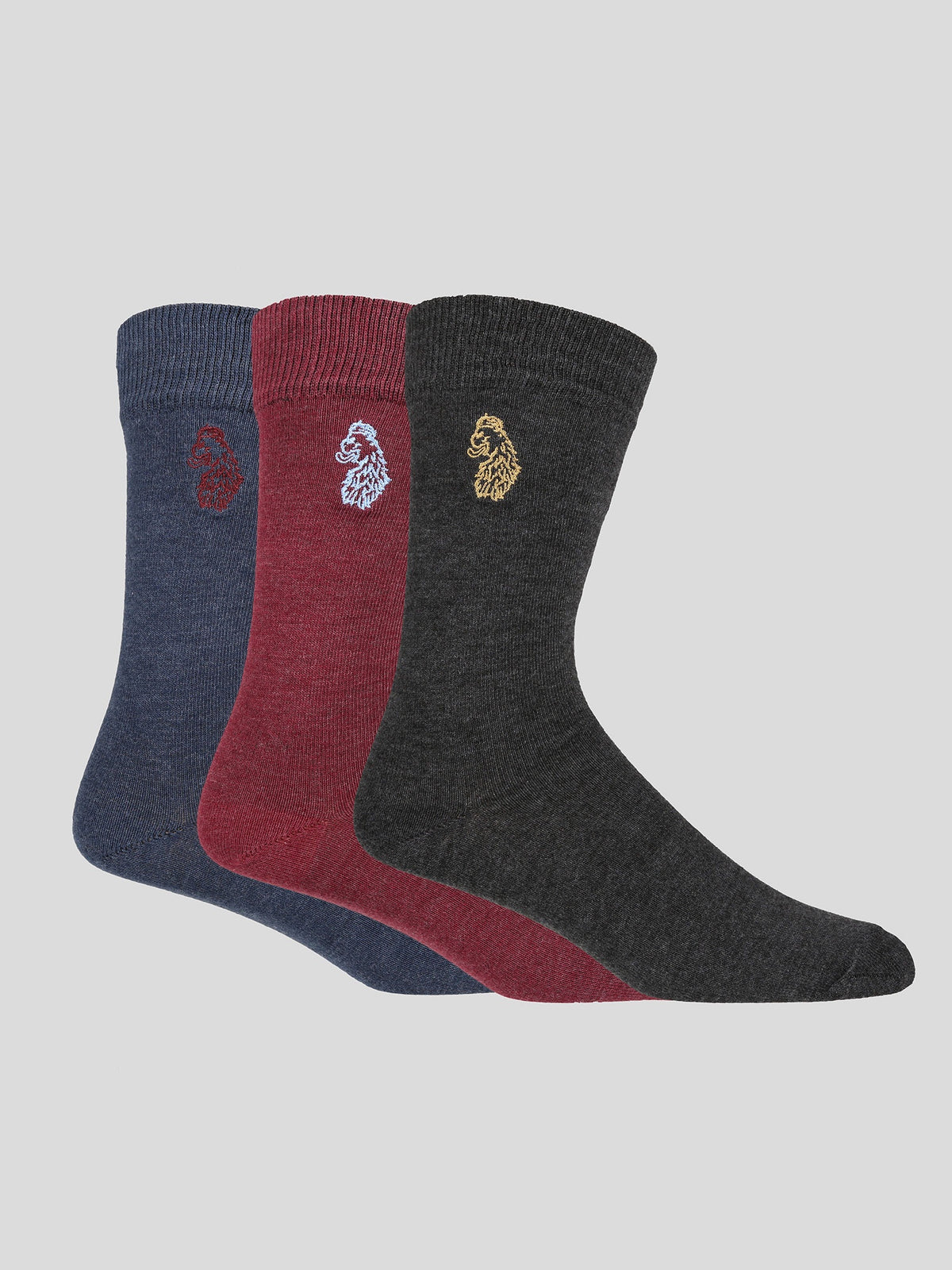 Luke 1977 Antiki 3pk Socks - Mixed Blue/Burgundy/Charcoal